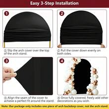 Arch Backdrop Cover Black -4ft,5ft,6ft,6.6ft,7.2ft Double-Sided Spandex Arch Covers Stretchy Backdrop For Balloon Arches Birthday Party Baby Shower Banquet Wedding Photo Background - View 5
