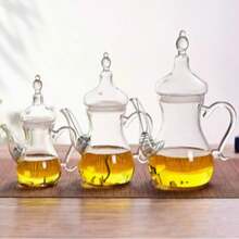 1件 1000ml 手工玻璃茶壺 玻璃咖啡壺 耐直火加熱 燈形壺 大容量 花茶用 美麗下午茶壺 居家廚房收納用品 - 白色 - 查看 1