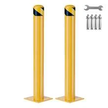 Bollardos de  de acero pesado, postes de bollardo extraíbles 1/2/4 unidades, 42 pulgadas altura, 4,5 pulgadas diámetro | Cinta reflectante y pernos de anclaje incluidos, adecuados para aparca - 2 piezas de 42 pulgadas - Ver 1