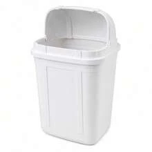 LIXEIRA COZINHA TAMPA RETRATIL 4 LITROS BRANCA CESTO LIXO 4L QUARTO BEBE PIA BANCADA COMPACTA PLASTICA RESISTENTE HIGIENICA - Visão 3