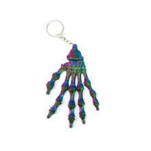 1pc 3D Printed Skeleton Hand Keychain, Movable Joint Design, Bag Charm, Halloween Pendant, Car Key Holder, Halloween Party Gift - Multicolor - View 8