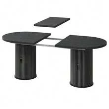 Extendable Dining Table, Versatile Kitchen Table With Metal Handles, Space-Saving For Small Spaces, Multifunctional Table, Hidden Storage, Dark Brown, 149.8-189.7 Cm - 黑色 - 查看 5