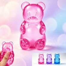 Tachimi 1pc Soft Gummy Bear Squeeze Ball, Maltose Filled Slow Rebound Stress Relief Toy, Adult Handheld Sensory Fidget Toy, Suitable For Daily Relaxation, Birthday Gift Option, Random Shipment - Multicolor - View 4