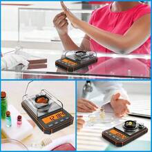 KIT com 4 Mini Balanças Digitais de Alta Precisão Profissional, Medição Exata de 0,001g a 50g, Equipamento Compacto e Versátil para Cozinha, Padaria e Laboratório, sem bateria - cor laranja - Visão 8