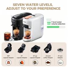CAFELFFE 5-In-1 Multi-Function Capsule Coffee Machine | Hot & Cold Dual Use | Compatible With NES* Capsules, D* Capsules, K* Capsules, ESE* Pods, And Ground Coffee | Rated Power 1450W | Automatic Coffee Machine For Camping/Home/Office - UK Plug(220-240V) - View 3