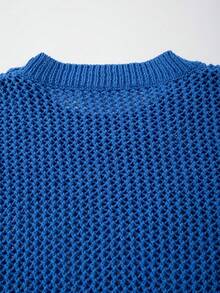 ANDREILEE Men's Unisex Knit Top Street Casual Lobster Pattern Hollow Out Semi-Sheer Round Neck Short Sleeve Pullover T-Shirt Spring Summer - Blue - View 8