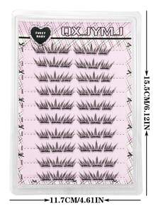 10 Rows 60 Clusters Anime Style False Eyelashes, Natural Seductive C-Curl Design, Suitable For Beginners, Reusable, Applicable For All Occasions, Eyelash Clusters, Single Eyelashes, Eyelashes, False Eyelashes - C - View 6
