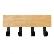 18.5x6CM Wood Wall Hook, Modern Minimalist Entryway Organizer Rack, Random Color - D - View 4