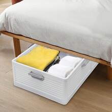 Space-Saving Foldable Under-Bed Storage Box With Lid, Dustproof Flat Storage Box For Blankets, Clothing, Toys And Hidden Storage In The Bedroom - 查看 7