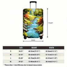 1PC Scenic Forest And Stream Print Luggage Cover. Fits Suitcases From 18 To 32 Inches; Effectively Protects Your Luggage - View 6