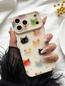 Dreamy Gradient Cat Phone Case Compatible With 17 16 15 14 13 12 11 Pro Max Air Plus - Multicolor - View 4