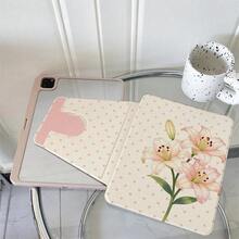 1件百合花印花平板保護殼，適用於 iPad Air 6/5/4 &10 (10.9 吋) - 適用於 iPad Pro 2024、Air M3/A16 2025，適用於 Galaxy Tab S9 FE/S8 Plus/S7/S10，適用於 OPPO Pad，適用於 MatePad，適用於 Vivo Pad，適用於 Honor Pad，適用於 Xiaoxin Pad - 彩色 - 查看 2