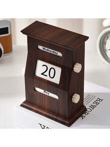 Vintage Style Perpetual Calendar, Permanent Desktop Calendar, 2 Colors Available, Displays Month, Date And Day Of The Week. Rotatable High-End Business Desktop Calendar Ornament, ABS Material - Multicolor - View 4