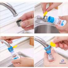 1/5 Pcs Kitchen Faucet Anti-Splash Shower Filter Extension Tube - Retractable Rotating Nozzle, Water-Saving Design & Durable Plastic For Washing Fruits/Vegetables - Multicolor - View 11