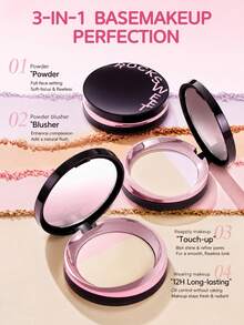 ROCK SWEET Dual-Tone Setting Powder - Sets Makeup, Controls Oil, Retouches, Conceals, Lightweight Loose Powder, Contours, Long-Lasting Makeup Effect (Perfect Gift) - Matt Purple - View 5
