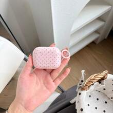 Simple Cute Rose-Red Pink Small Polka Dots Pattern Glossy Surface Protective Earphone Cover Case For AirPods 1 2 3 4 Pro Pro2 Pro3 - Pink - View 6