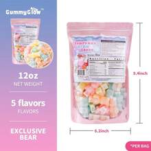 Gummy Glow [Ends Soon]12Oz Fruity Bear Wax Candy - 5 Flavors (Pineapple, Blueberry, Green Apple, Strawberry, Mango)Jam Filled-Fun Shapes &Frozen ASMR,Football Watch Party Snack.Novelty Vintage Treats, Parties & Gifts - 12盎司 - 查看 5