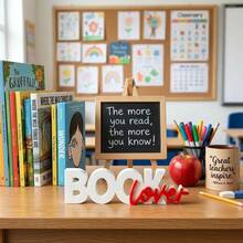 Book Decor, Modern Minimalist Bookshelf Accessory, 3D Plastic Letter Sculpture Ornament, Suitable For Home Office Desk, Cute Gift For Book Lovers, Suitable For Bookworms, Librarians, Teachers (Black/Pink/Red), Aesthetic Home - Multiple Styles - View 3
