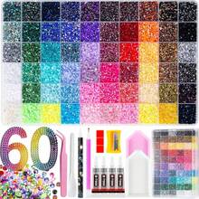 48.000 viên đá resin jelly 60 màu, đá đính mặt phẳng đa màu trang trí, phù hợp cho tranh đính đá, gồm 4 chai keo dán trang sức B7000 10ml và dụng cụ, quà tặng Giáng Sinh sinh nhật cho nữ - Bộ - Xem 13