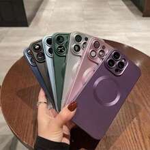 Magnetic Luxury Matte Wireless Charging Soft Phone Case Compatible With Iphone 18 17 16 15 14 13 12 11 Pro Max Plus - Black - View 7
