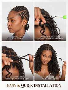 ARABELLA Curly Crochet Natural Color 100% Human Hair Feather Crochet Human Hair Extensions 14-24 Inch Pre-Split Invisible Miracle Knot Hair Extensions Protective Hairstyle - SNatural - View 9