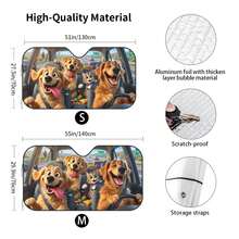 1pc Unique Fun Puppy Print Car Front Windshield Sun Shade, Vehicle Sun Visor UV Reflector Sun Protection Cover To Keep Car Cool, Universal For SUV, Sedan, Car - Sunshade - View 4