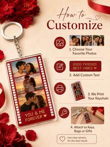 Llavero deportivo personalizado - Foto y eslogan personalizables, hierro duradero con colgante de acrílico, diseño de dibujos animados divertido, regalo ideal para familia y amigos, accesorio de llavero | Llavero personalizable | Llavero duradero, regalo de llavero - Multicolor - Ver 5