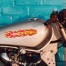 Flame Motorcycle Stickers, Waterproof Vinyl Decal Accessories For Bicycle, Car, Helmet, Fuel Tank - A-flame - View 3