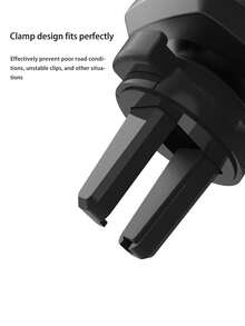 1pc Car Phone Holder Automatic Locking Gravity Car Map Navigation Bracket Air Vent Clip-On - Black - View 7