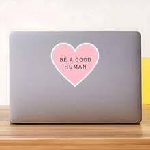 Pink Heart Shape Positive Text Decal, Inspirational Slogan Decor Sticker, Universal Multipurpose Ornament For Car Laptop Water Bottle Notebook Smooth Surface Decor Accessories - Car Stickers - View 9
