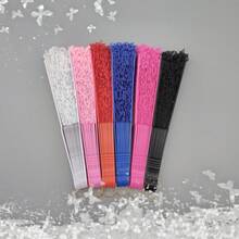 1pc D EXCEED Vintage Black Hand Fan Retro Handheld Folding Lace Fans For Women Foldable Halloween Cosplay Costume Dancing Show Tea Party - Black - View 7