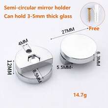 2-4PcsMirror Glass Clips Mirror Wall Holder Clips Mirror Glass Hanging Bracket Glass Mounting Round Clips In Bathroom Mirror Fix Kit Set - A - View 7