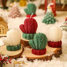 1pc Christmas Knitted Glove Shaped Scented Candle, Christmas Decorations, Desktop Decor, Birthday And Christmas Gift, Party Decoration, Combines Soothing Fragrance And Decorative Function - Multicolor - View 11