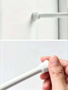 Adjustable Tension Rod Suitable For Shower Curtain Rod, Curtain Rod, Japanese-Style Curtain Rod, Bedroom Door Curtain Rod, Clothesline Bracket, No Drilling Required - View 10