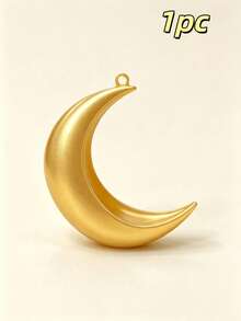 1/2pcs 3D Printed Luxury Metallic Gold Crescent Moon Hanging Planter, Hemp Rope Suspended Air Planter, Suitable For Succulents, Baby's Breath, Hydrangea Artificial Flowers, Bedroom Balcony Wall Star Moon Style Soft Decoration Flower Pot - Crescent Moon - View 13