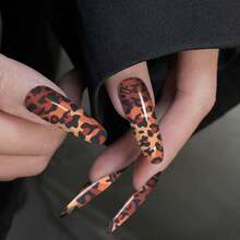 10pcs/Box Leopard Print Nail Foils Transfer Nail Art Cheetah Print Nail Art Foil Stickers Winter Nail Art Decorations Laser Starry Sky Paper Manicure Accessories For Women Nails Art Design Decoration - Multicolor - View 6