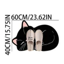1pc Black Cat Sleeping Shaped Doormat, Welcome Mat, Carpet, Floor Mat, Universal Doormat, Bedroom Carpet, Area Rug - Multicolor - View 12