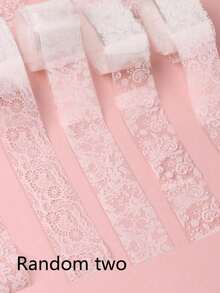 1/2pcs Random White Lace Floral Square Frame Transfer Paper (Non-Adhesive) - White - View 8