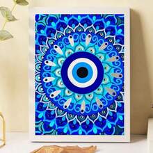 5D Diamond Painting Kit Evil Eye Mandala Wall Art DIY Round Diamond Painting Handmade, Sparkling Crystal Diamond Mosaic Design, Handmade Gemstone Sticker Home Decor, Suitable For Living Room Bedroom Wall Decoration, Mysterious Guardian Style Art Ornament, Creative Holiday Gift For Female Friends And Family - Sets - View 12