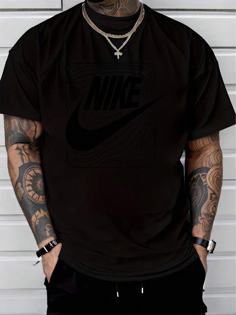 Men T-Shirts - 黑色 - 查看 1