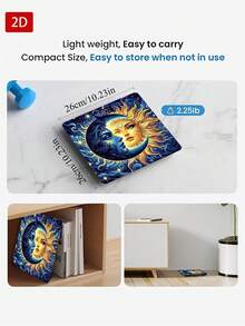 1pc LED Display Electronic Scale, Flat 2D Sun & Moon Pattern Digital Bathroom Scale, Decorative Weighing Platform, Suitable For Long-Term Use, Meets Home Weighing Needs, Uses AAA Batteries (Batteries Not Included) - Multicolor - View 5