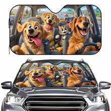 1pc Unique Fun Puppy Print Car Front Windshield Sun Shade, Vehicle Sun Visor UV Reflector Sun Protection Cover To Keep Car Cool, Universal For SUV, Sedan, Car - Sunshade - View 12