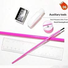1 Set 208pcs/42pcs Painting Tool Combination Set, Washable Paintbrushes And Watercolor Pens (Pattern Accessories Color Random, Not Limited To The Styles Shown In The Picture, Product Does Not Include Painting Paper), Beginner Painting Set, Christmas Gift, Back To School Gift, Halloween Gift, School Supplies, Home Party Small Gift, School Opening Gift, Graduation Gift, Stationery Supplies - Multicolor - View 7