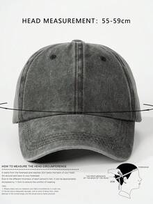 1pc Unisex Vintage Curved Brim Washed Baseball Cap, Solid Color Design, Simple Daily Versatile Item - Multicolor - View 9