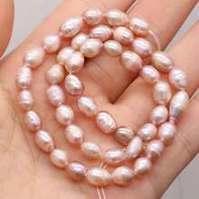 1 Strand 36cm Natural Freshwater Pearls Rice Oval Pearl Beads For Jewelry Making DIY Women Men Necklace Bracelets Handicrafts Accessories - Rice Pearl - View 19