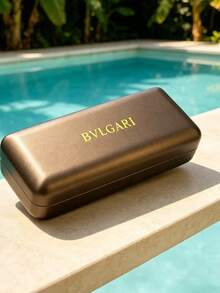 1pc Eyeglasses Case Luxury Hard Shell Fashion Glasses Box Protective Eyewear Storage Designer Accessory For Women Perfect Gift For Her BVLGARI-GIFT-7 - Black - View 6