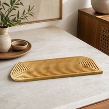 39x16.5x1.3cm Wood Wooden Slicing Board, Bamboo Bread Cutting Board, Kitchen Accessories, Random Color - View 2