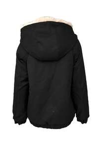 Women's Autumn/Winter Reversible Faux Fur Jacket Coat - Black - View 6