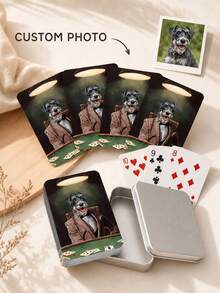 Custom Pet Playing Cards, Custom Gentleman Pet Art From Your Photo, Personalized Poker Cards, Novelty Keepsake Gift For Pet Owners, Great For Game Night, Party Entertainment And Collection. - Multicolor - View 9