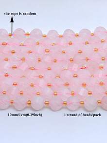 1 Fio de Contas de Pedra Natural 6/8/10mm Quartzo Rosa Facetado Contas Espaçadoras Soltas para Fazer Joias DIY Pulseiras Colares Acessórios Presentes - Multicolorido - Visão 11